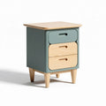 Wooden nightstand with three drawers and green finish 40 x 40 x 50cm