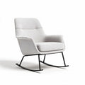 Rocking chair in light gray fabric with steel legs 75 x 70 x 85cm