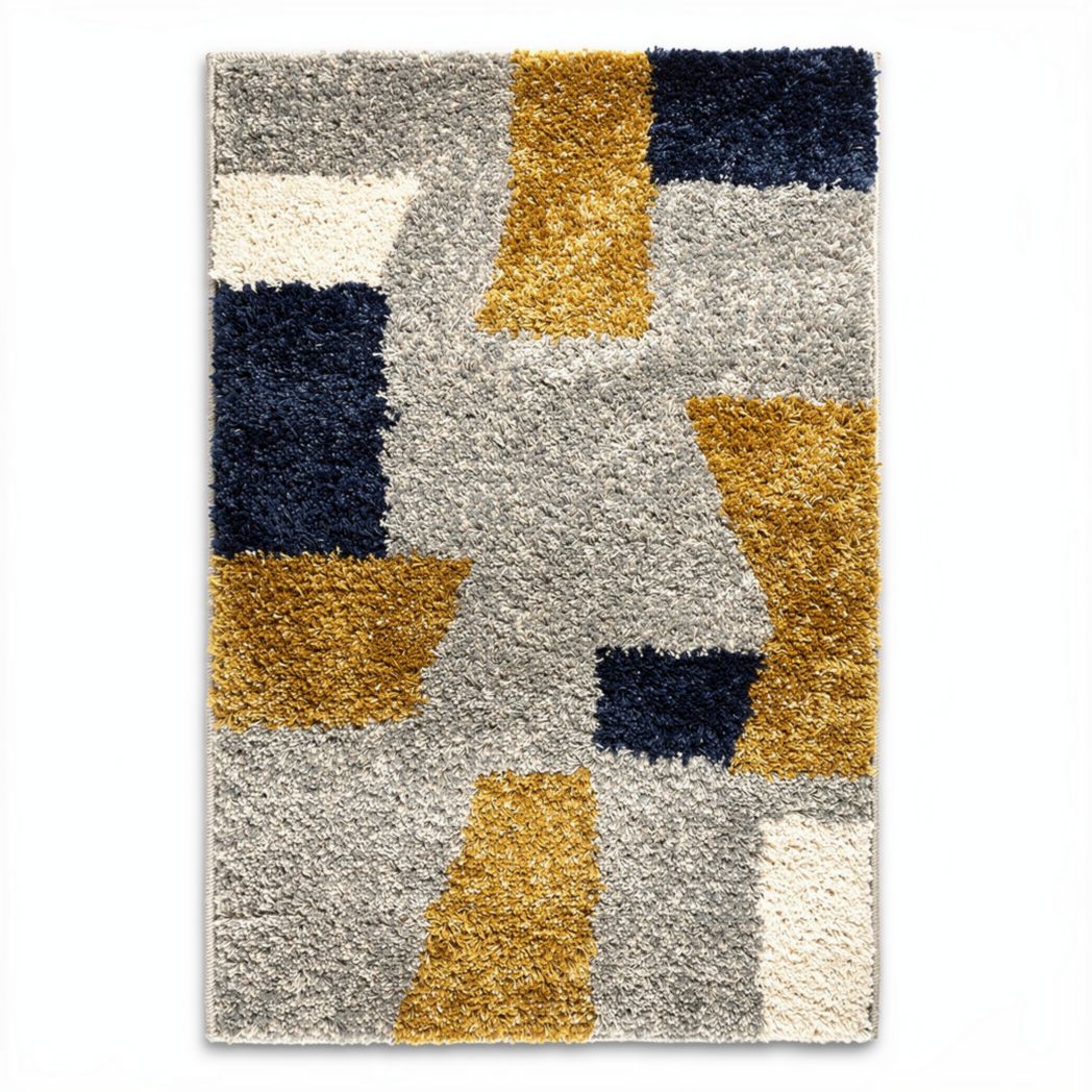 Multicolored abstract area rug soft pile 160 x 230 x 1cm for living room