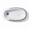 Oval acrylic bathtub with integrated drain and contemporary design 150 x 75 x 50cm