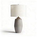 Ceramic table lamp with fabric shade in gray 30 x 30 x 50cm